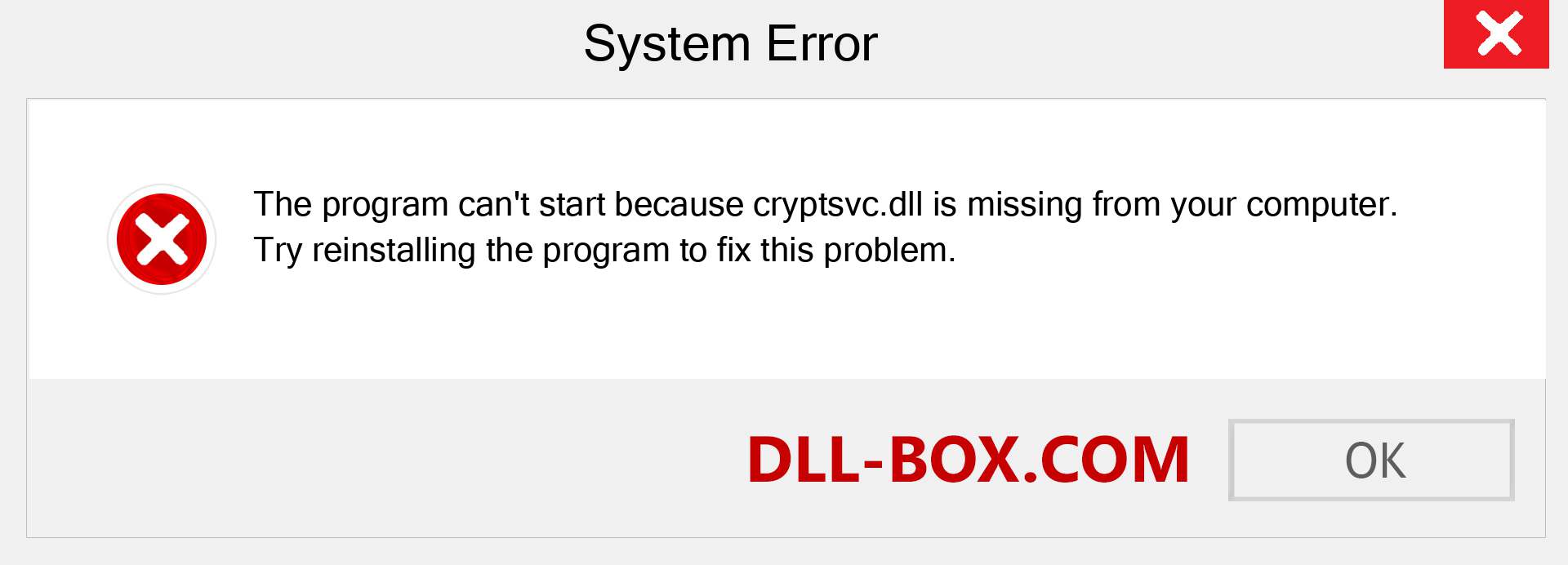  cryptsvc.dll file is missing?. Download for Windows 7, 8, 10 - Fix  cryptsvc dll Missing Error on Windows, photos, images